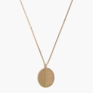 NWOT J. Crew Etched Oval Pendant Necklace in Gold
